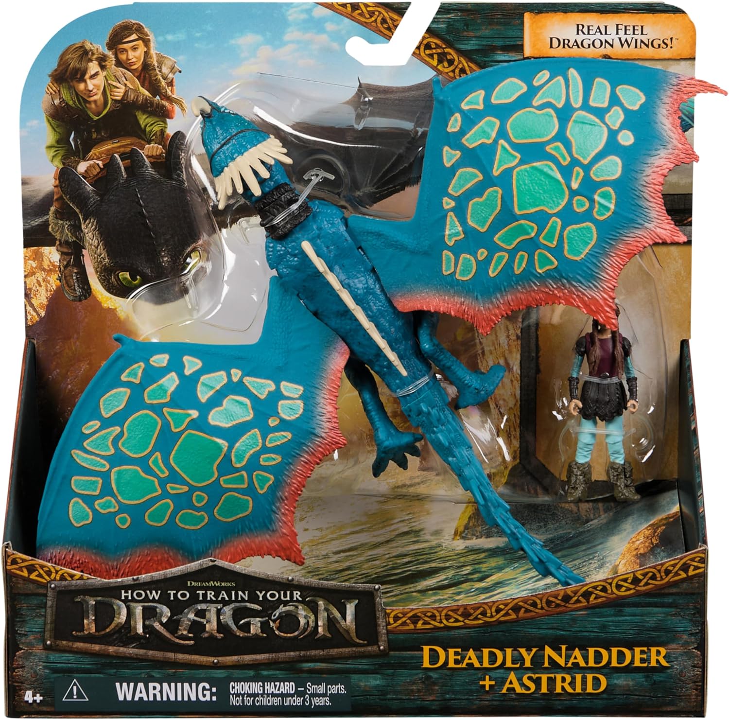 Dreamworks Dragons, How to Train Your Dragon, Deadly Nadder & Astrid, Viking Duo Action Figures, Kids Toys for Boys Ages 4 and up