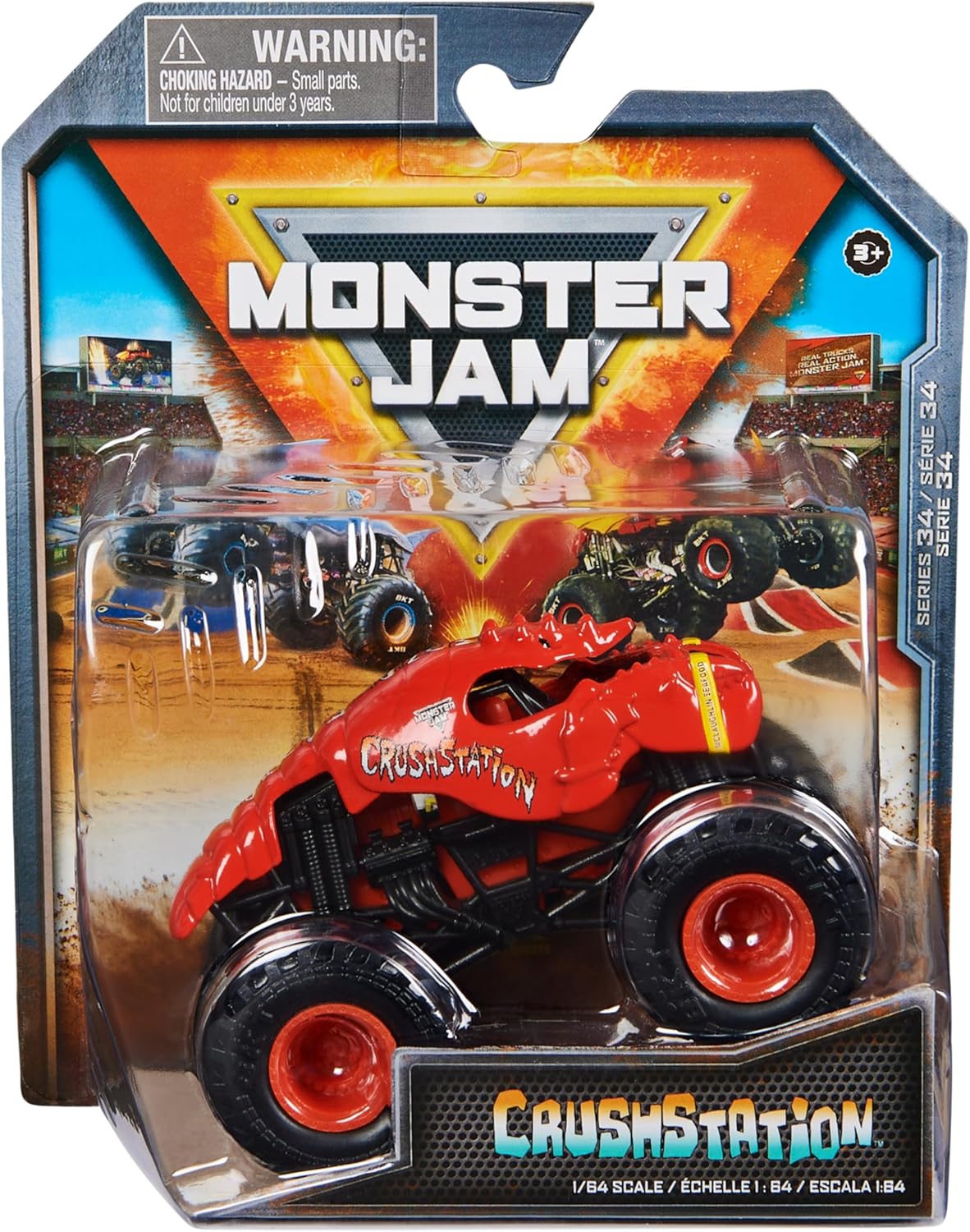 Monster Jam, Official Crushstation Monster Truck, Die-Cast Vehicle, 1:64 Scale, Kids Toys for Boys Ages 3 and up