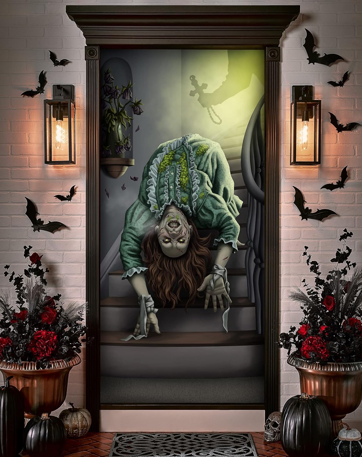 Spirit Halloween The Exorcist Regan Door Cover |Officially Licensed | Home Decor | Halloween Décor | Easy Décor