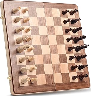 Chess Armory Chess Set 15 Inch Magnetic Wooden Chess Board Game for Adults and Kids with Extra Queen Pieces & Storage Box