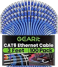 GearIT Cat 6 Ethernet Cable 3 ft (100-Pack) - Cat6 Patch Cable, Cat 6 Patch Cable, Cat6 Cable, Cat 6 Cable, Cat6 Ethernet Cable, Network Cable, Internet Cable - Blue 3 Feet