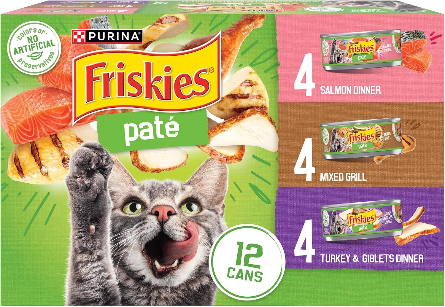 Purina Friskies Wet Cat Food Pate Variety Pack, (24) 5.5 oz Cans