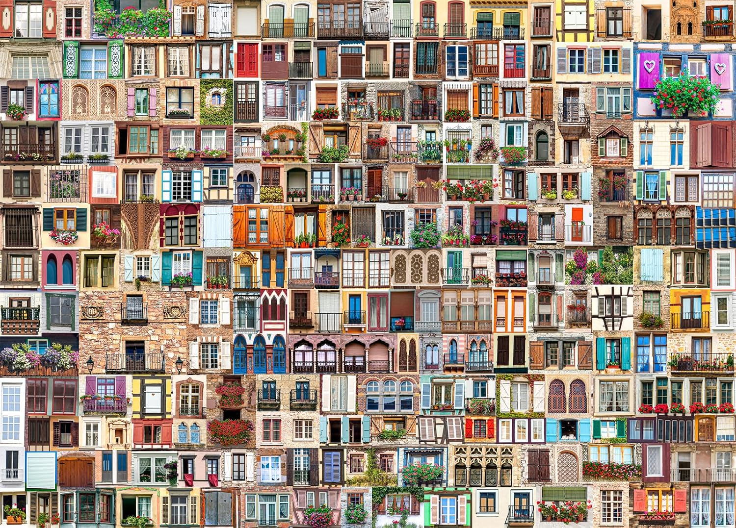 Beautiful Windows Jigsaw Puzzles for Adults 1000 Jigsaws | Large Poster Included, Back Letters Hints/A-D Sections, Dust-Free, Finished Size 70×50cm, Family Indoor Activity
