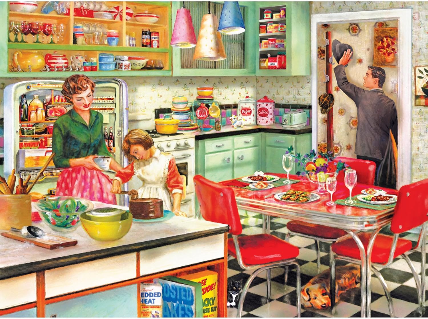 RoseArt - Back to The Past - Baking with Mom - 1000 Piece Jigsaw Puzzle for Adults