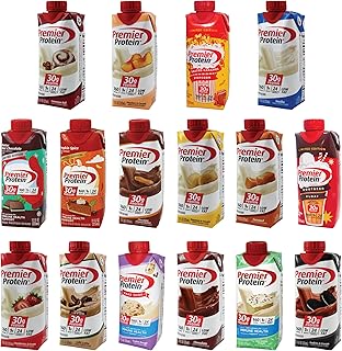 Premier Protein Shake Sampler Variety | 10 Pack Of Different Assorted Flavors | Ready To Drink High Protein Shakes | Liquid | 10 Of 17 Pictured Shakes | Niro Assortment (Includes NiroBeverage Sleeve)