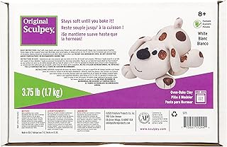 Original Sculpey White, Non Toxic, Polymer clay, Oven Bake Clay, 3.75 pounds great for modeling, sculpting, holiday, DIY and school projects. Great for all skill levels