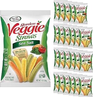 Sensible Portions Garden Veggie Snacks - Veggie Straws, Snack Size, Sea Salt, 1 Oz (Pack of 24)