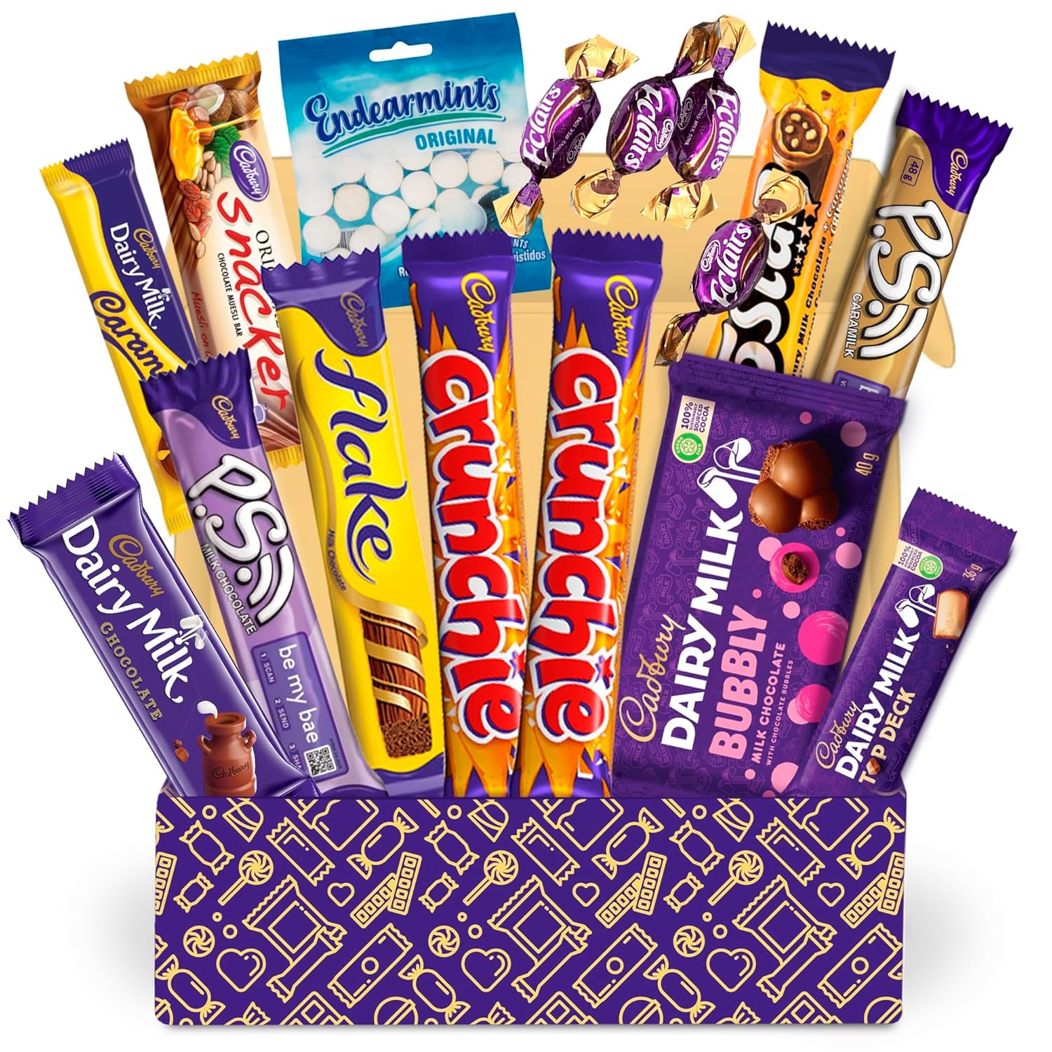 Cadbury Assorted Chocolate Sweets Gift Pack | 16-Piece Imported South African Delights | Includes Flakes, Crunchie Bars, and Chocolate Caramels | Ideal for Gifting and Indulgence | Perfect treat for Chocolate Lovers