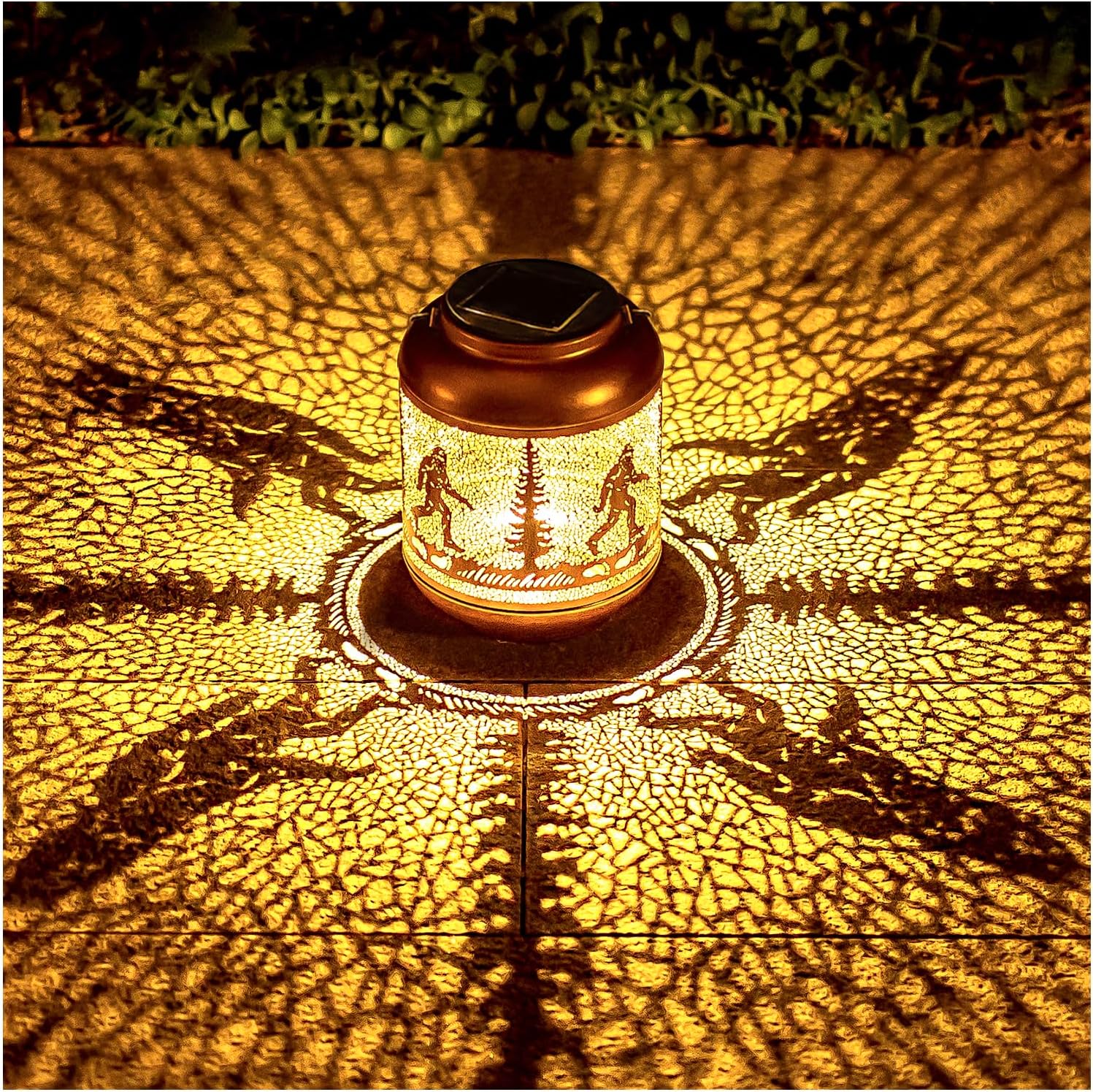 Bigfoot Solar Lanterns Outdoor Waterproof Hanging Solar Lights Big Foot Sasquatch Gifts for Men Women/Bigfoot Lovers Gifts Metal Decorative LED Lanterns for Garden Decor,Patio,Lawn,Pathway,Yard