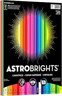 Astrobrights Colored Cardstock, 8.5” x 11”, 65 lb / 176 gsm, "Spectrum" 25-Color Assortment, 75 Sheets (80944-01)