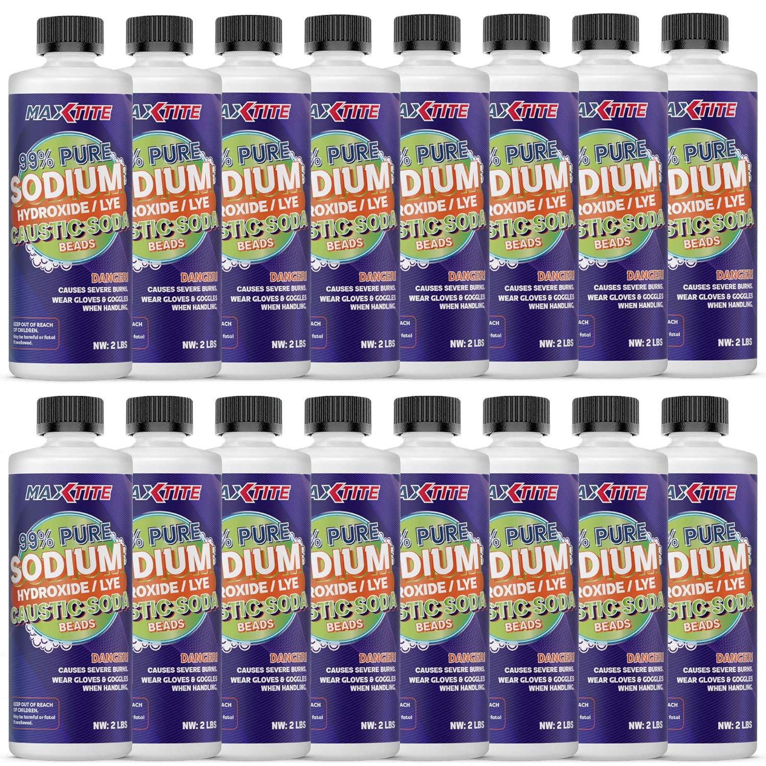 MaxTite Caustic Soda Beads 99% Pure (16)