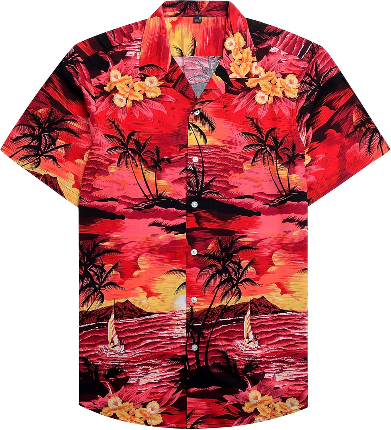 siliteelon Mens Hawaiian Shirt Funky Beach Casual Men's Short Sleeve Summer Aloha Shirts