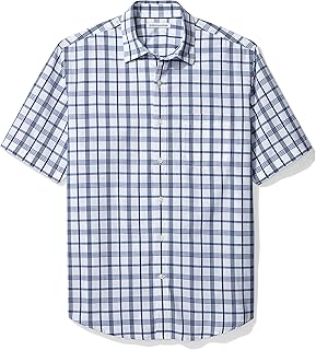Amazon Essentials Men's Regular-Fit Short-Sleeve Poplin Shirt