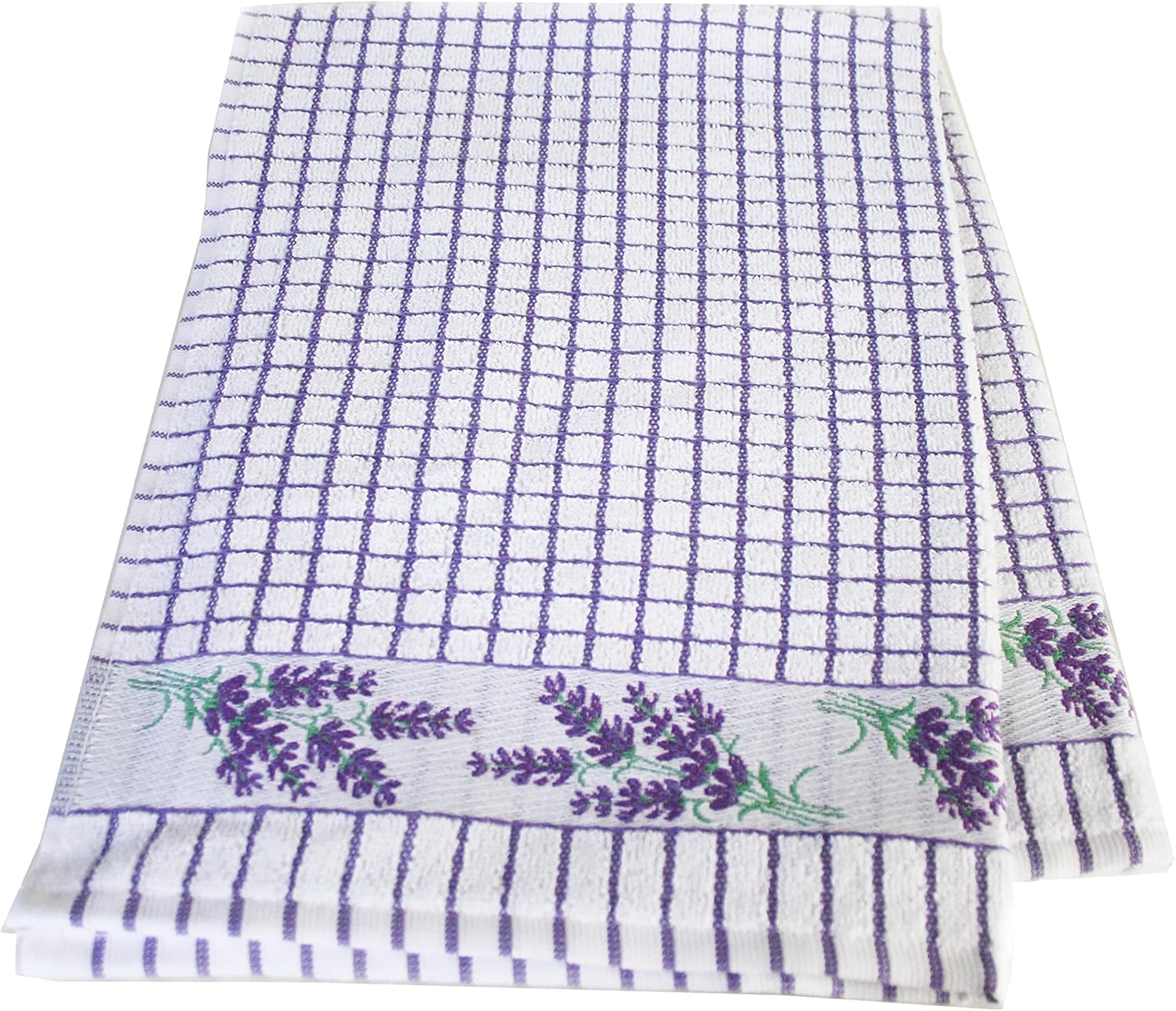 Samuel Lamont & Sons Poli-dri Jacquard Tea Towel Lavender, Size 50cm x 70cm, 100% Cotton Terry Towelling, Ultra-absorbent & Super Soft, Machine washable, Purple, One Size
