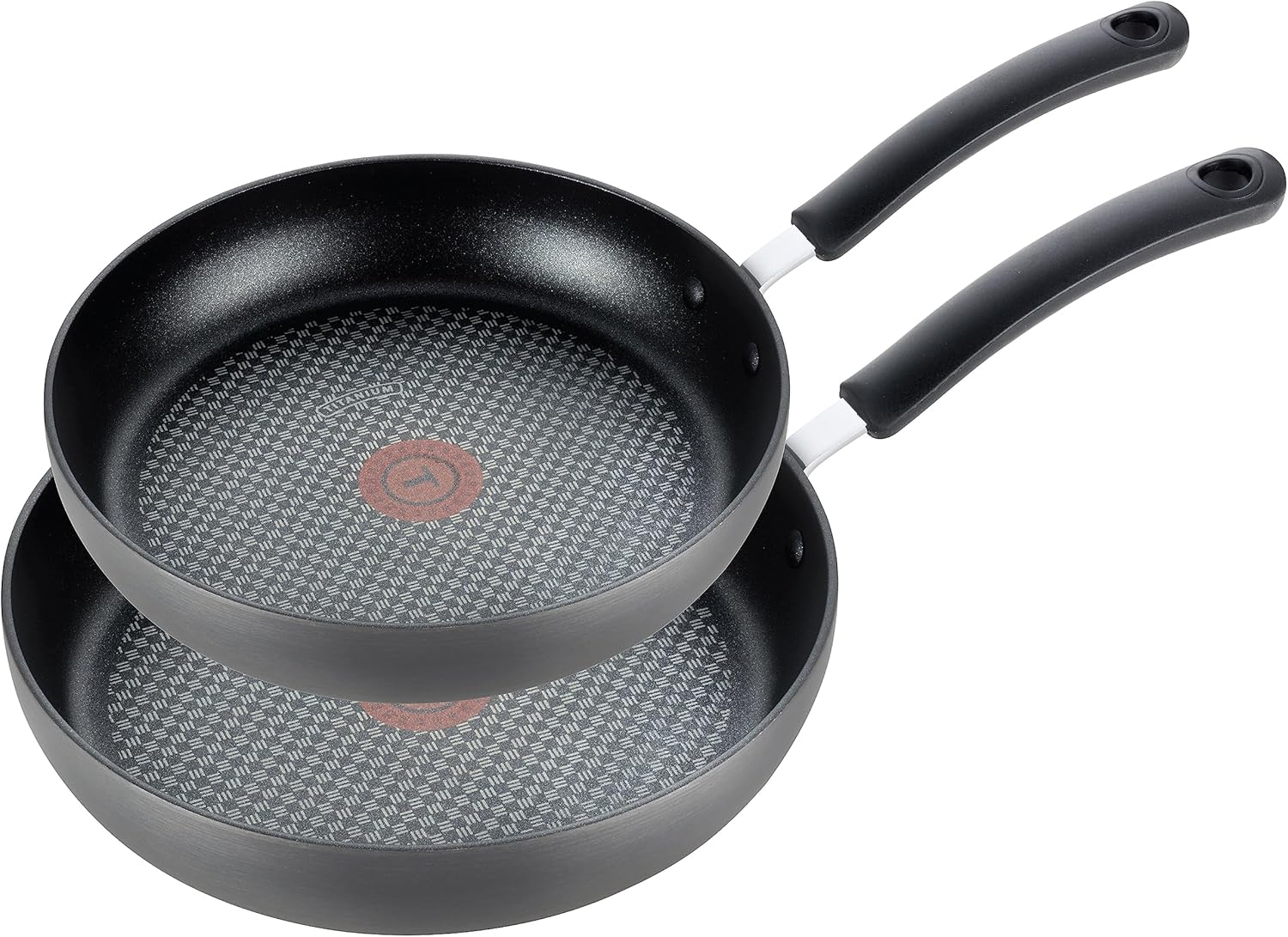 T-fal Ultimate Hard Anodized Nonstick Fry Pan Set 2 Piece, 8, 10 Inch, Oven Broiler Safe 400F, Kitchen, Cookware, Pots and Pans Set Non Stick, Frying Pans, Dishwasher Safe, Black