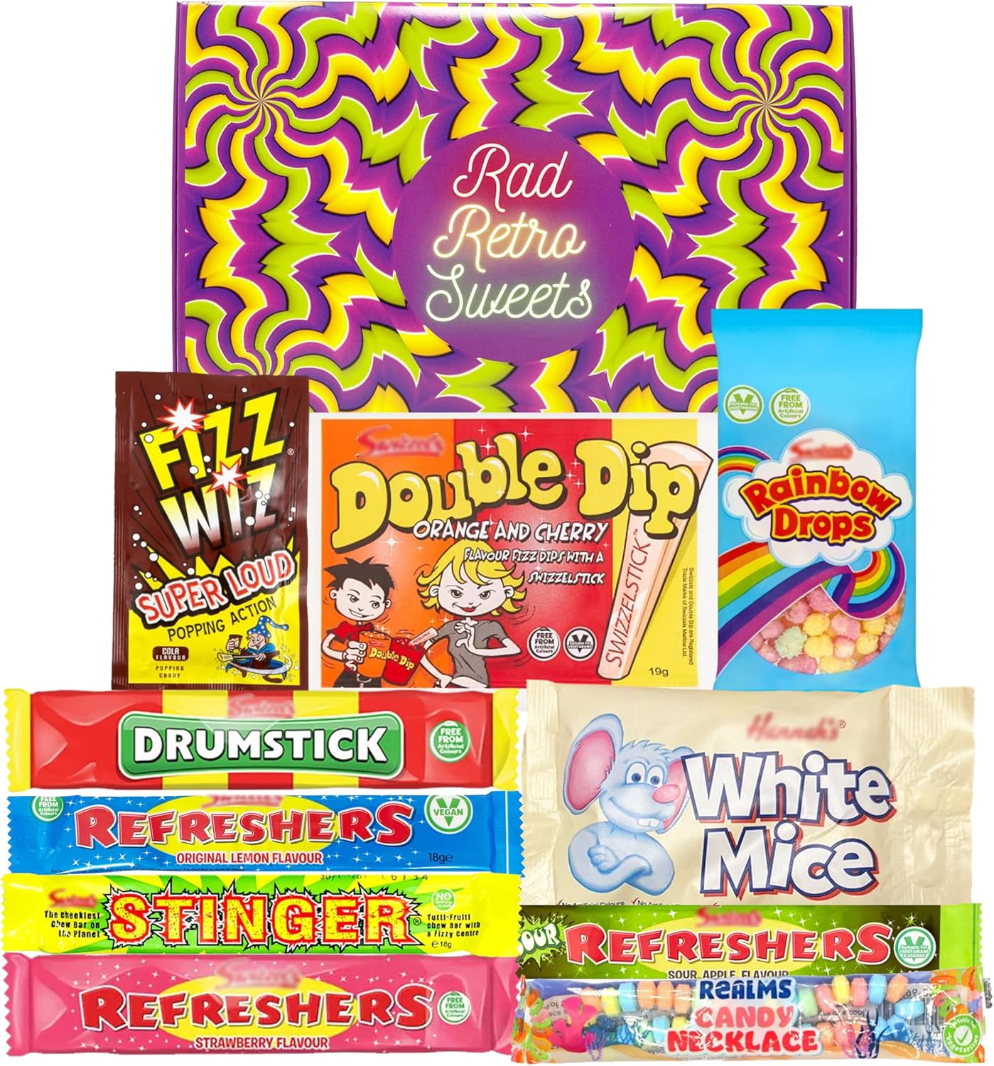 Retro Sweets Gift Box – Christmas Stocking Filler. Selection Box Hamper for Christmas or Any Occasion. Birthday, Get Well Soon, Thank You.