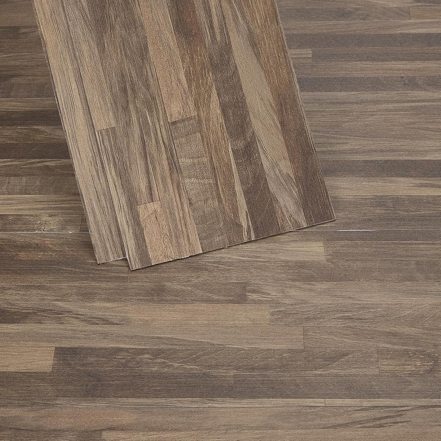 INMOZATA Peel and Stick Floor Tile, 36 Pack 54 Sq.Ft Waterproof Vinyl Flooring Tiles 36 x 6 Inches, Self Adhesive Flooring Wood Grain Planks Floor for Bedroom, Kitchen, RV, Office(Brown)