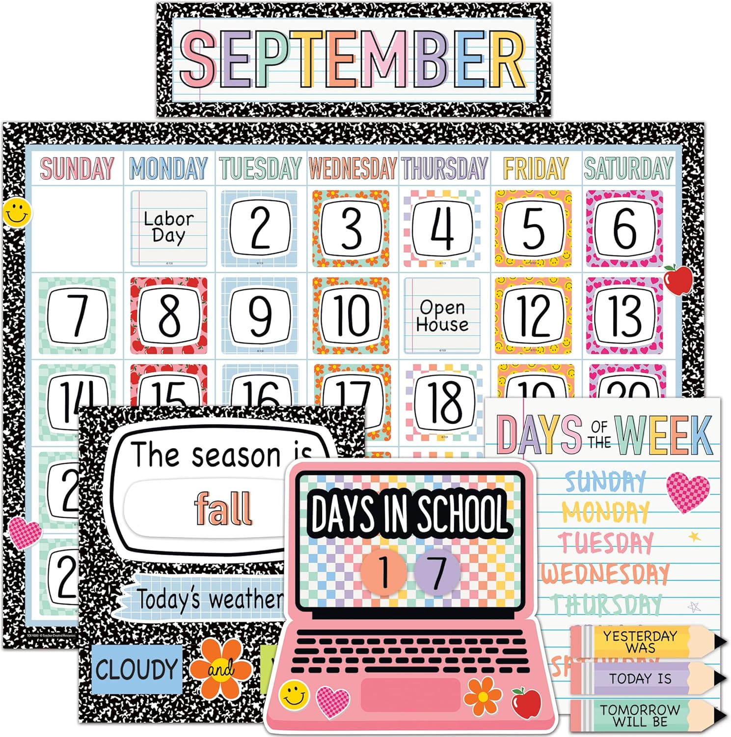 Teacher Created Resources Cool for School Calendar Bulletin Board (TCR9300)