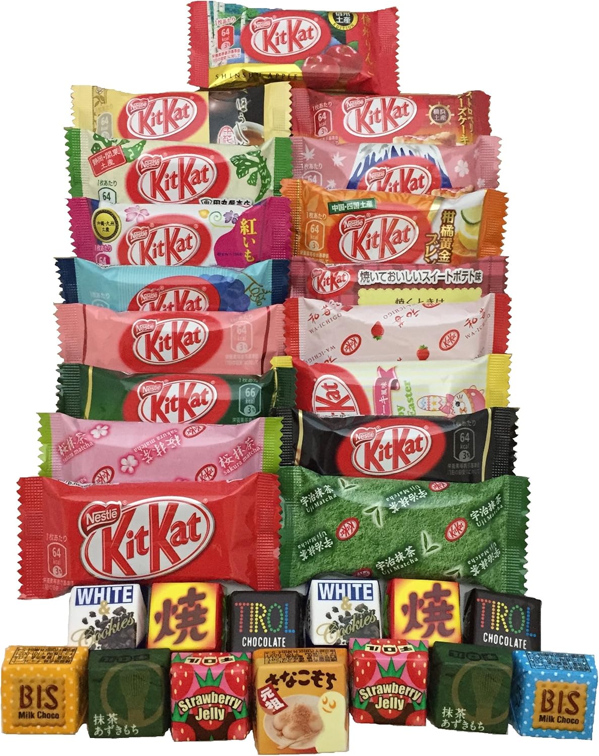 Japanese Kit Kat & Tirol 30 pc selection DIFFERENT FLAVORS assortment