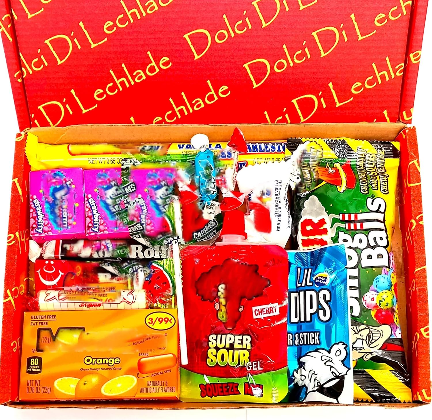 American Sweets Gift Box - Dolci Di Lechlade - USA Candy Chocolate Sweet Hamper Birthday Fathers Day Present Pick & Mix Gummy Chewy Sour