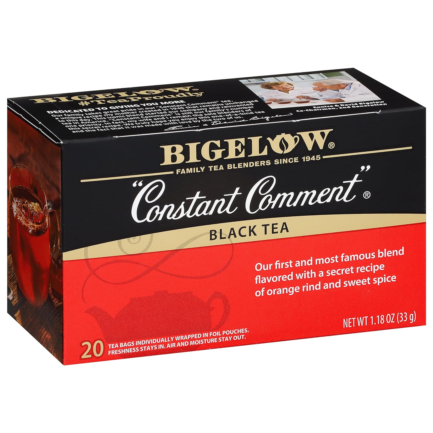 Bigelow Constant Comment Caffeinated Black Tea Bags, 20 Count (Pack of 6)