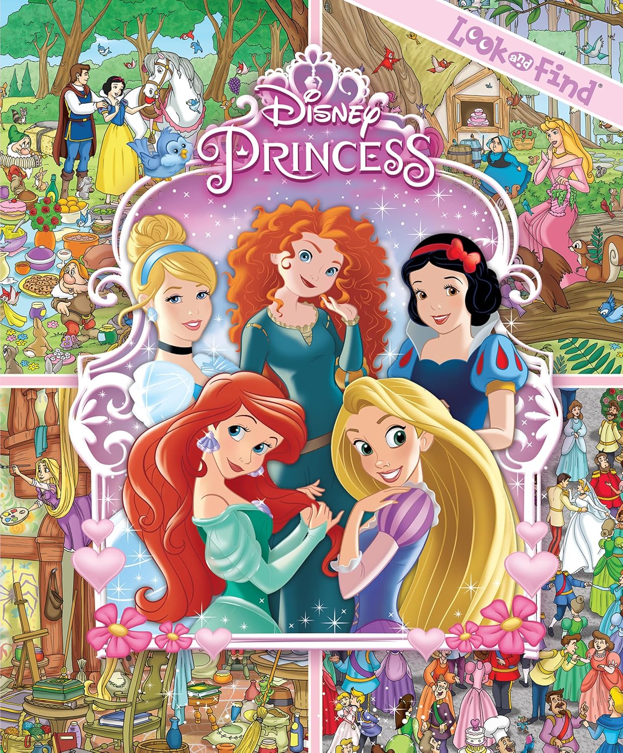 Disney Princess Cinderella, Tangled, Aladdin and More!- Look and Find Activity Book - PI Kids