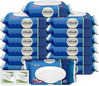 Cottonelle Flushable Wipes: 14 Packs of 42-588 Cottonelle Wipes Flushable Wet Wipes Plus 100 Prep Cleaning Wipes, Bulk Pack, Septic Safe, With Snap Close Resealable Top, Niro Assortment