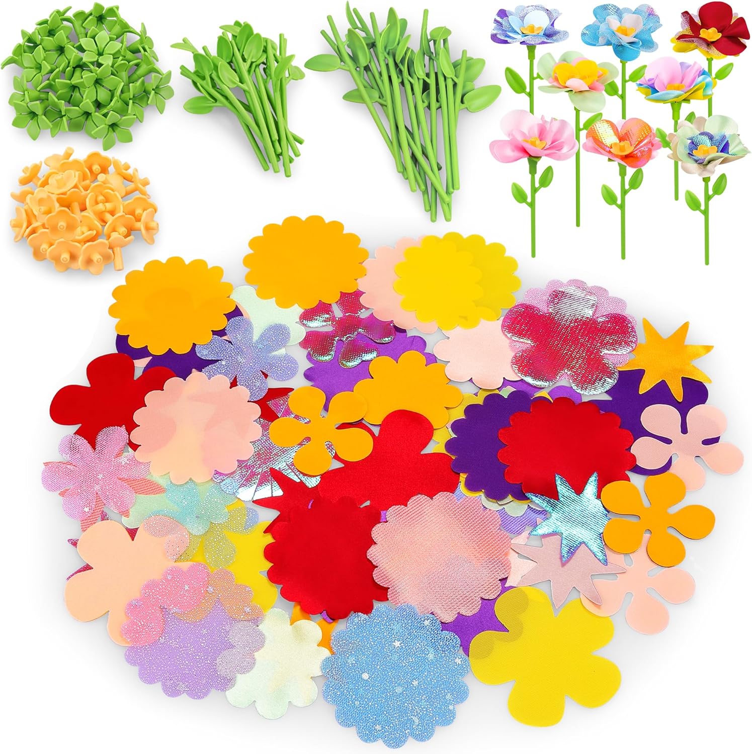 Toyly DIY Fabric Flower Bouquets Toys Accessories - Flower Market Toy Accessories - Flower Arts & Crafts Toy Accessories