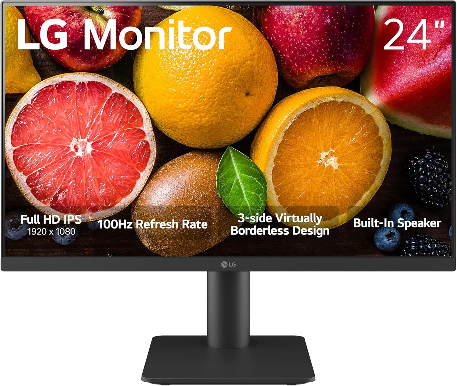 LG 24MS500-B 24 inch IPS FHD (1920x1080) 100Hz 5ms Reader Mode Borderless Design OnScreen Control Black Stabilizer DAS Crosshair HDMI Black