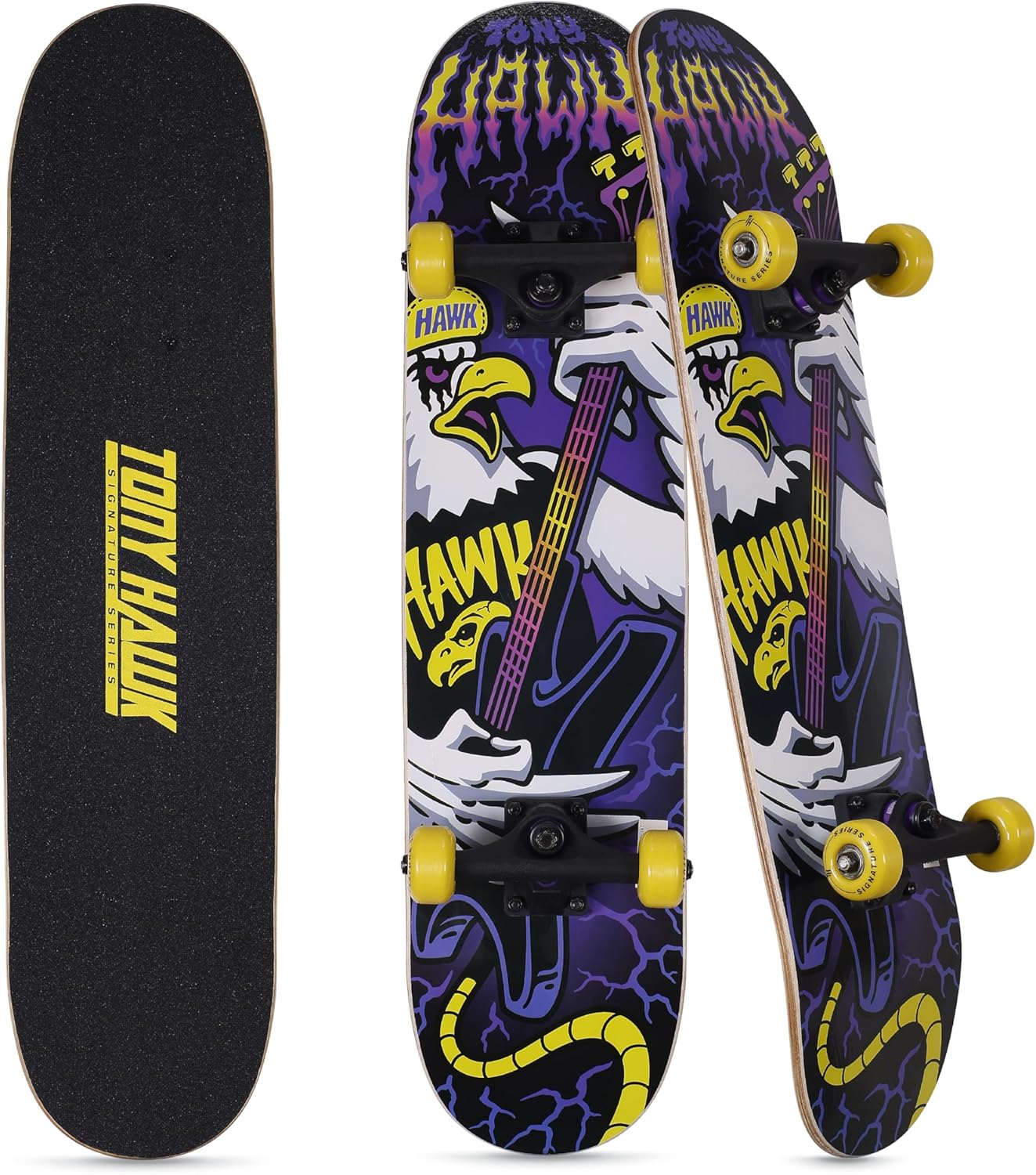 Tony Hawk 31" Skateboard - Signature Series 1 Skateboard with Pro Trucks, Full Grip Tape, 9-Ply Maple Deck, Ideal for All Experience Levels