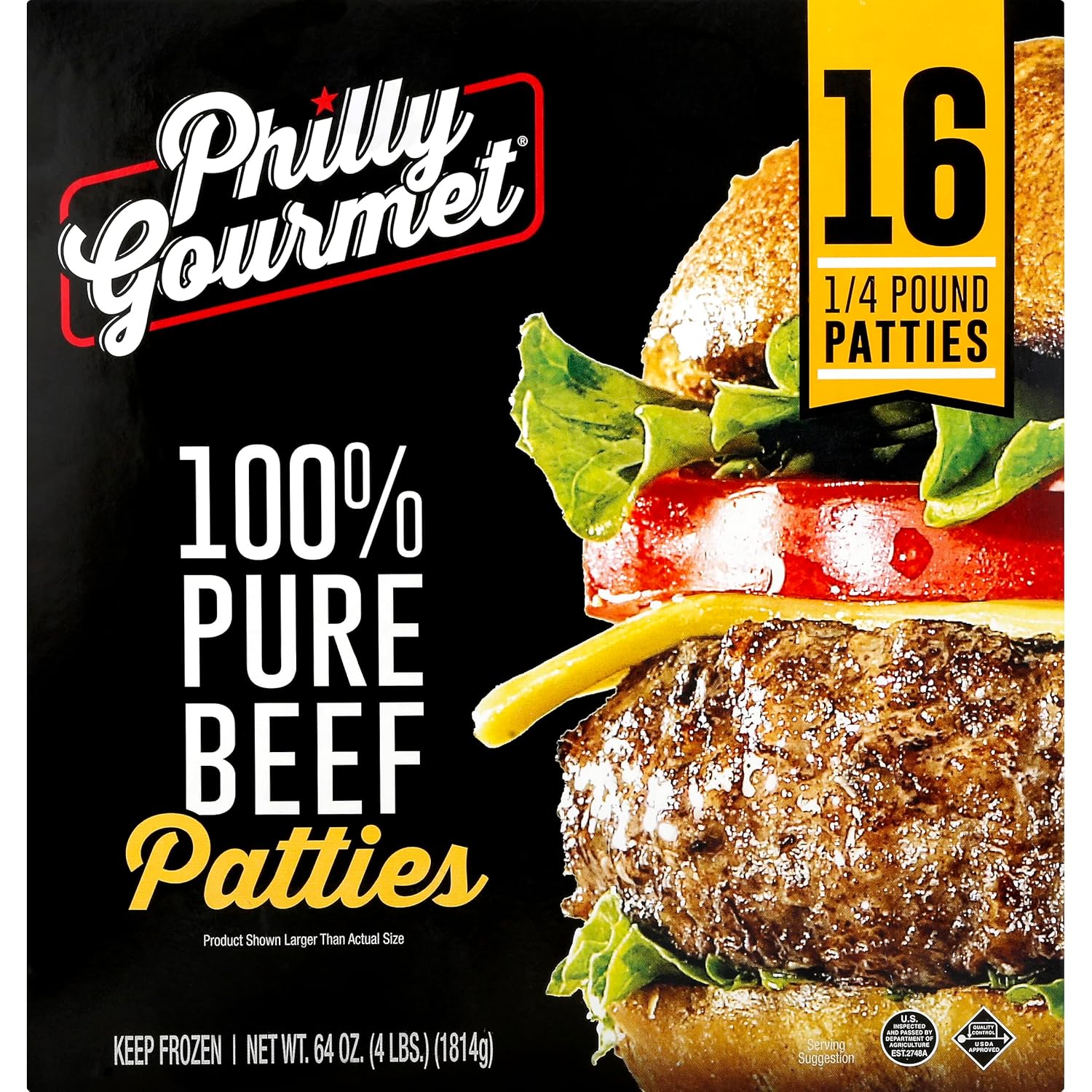 Philly Gourmet, Beef Patties, 64 Ounce
