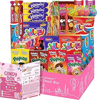 Candy Box From Around The World, Foreign Rare Unique Mystery Candy Gift Box, 40 Pcs Cool International Exotic Candy Snacks Variety Box for Halloween Treats