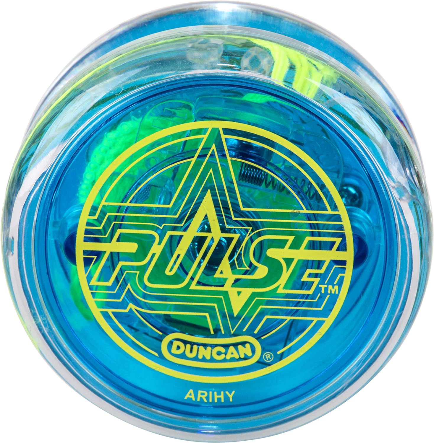 Duncan Toys Pulse LED Light-Up Yo-Yo, Intermediate Level Yo-Yo with Ball Bearing Axle and LED Lights, Clear/Blue