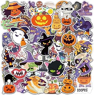 OHOME Halloween Stickers | 100 PCS Halloween Party Favors - Halloween Stickers for Kids - Vinyl Halloween Games Toys Gifts Party Supplies - Kids Halloween Crafts Accessories Treats Bulk for Classroom