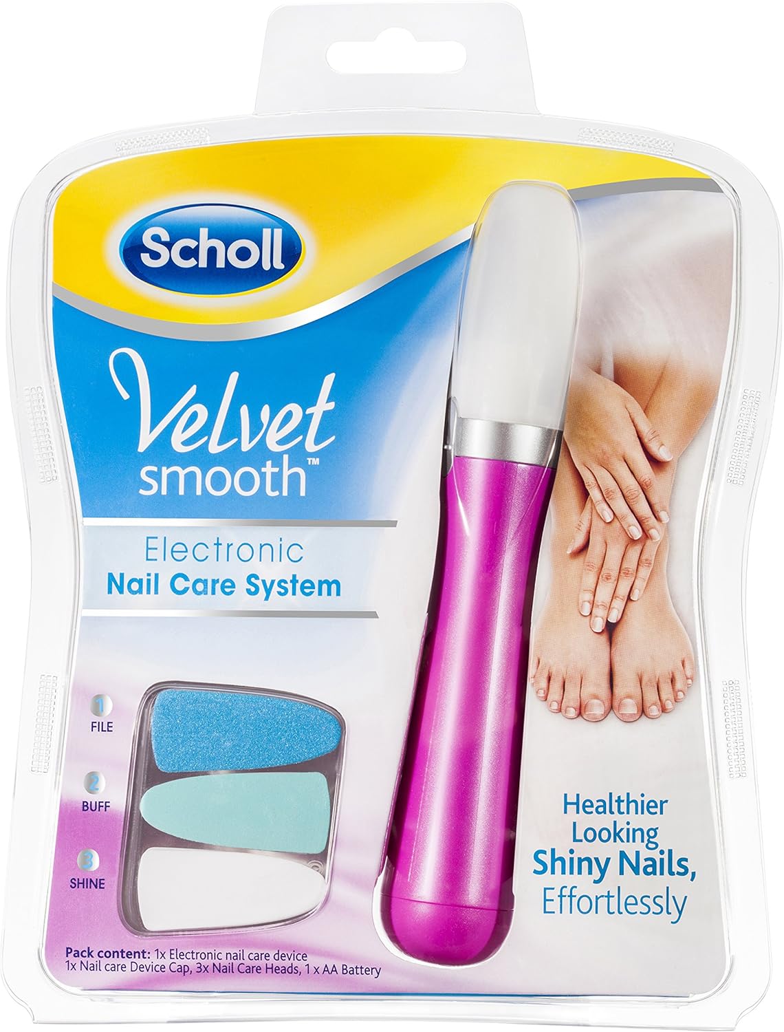 Scholl Velvet Smooth Electronic Nail Care System - Pink, Healthy Nail Care System