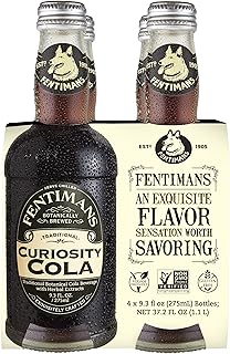Fentimans Sparkling Curiosity Cola - Healthy Soda, All Natural Craft Soda Pop, Perfect Mixer, Natural Ingredients, Botanically Brewed - 9.3 Fl Oz (Pack of 4)