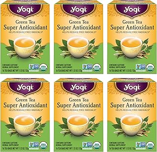 Yogi Tea - Green Tea Super Antioxidant (6 Pack) - Organic Green Tea Blend to Support Overall Health - 96 Tea Bags