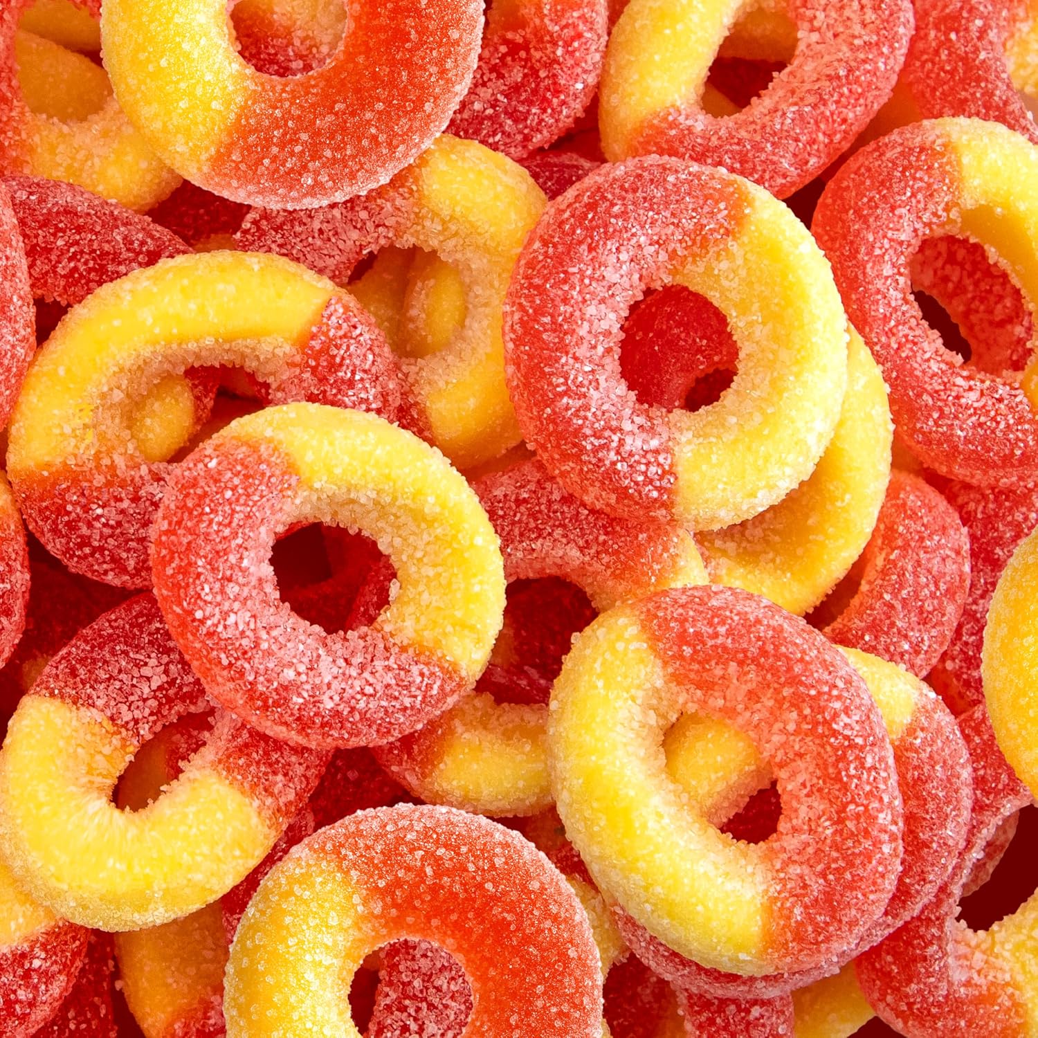 Peach Rings, Peach Gummies, Sweet & Sour Candy - 2 Lb Pack
