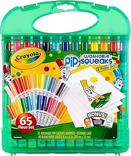 Crayola Pip Squeaks Marker Set (65ct), Mini Washable Markers for Kids, Markers for Coloring Books, Kids Travel Activity, Coloring Gifts, 4+
