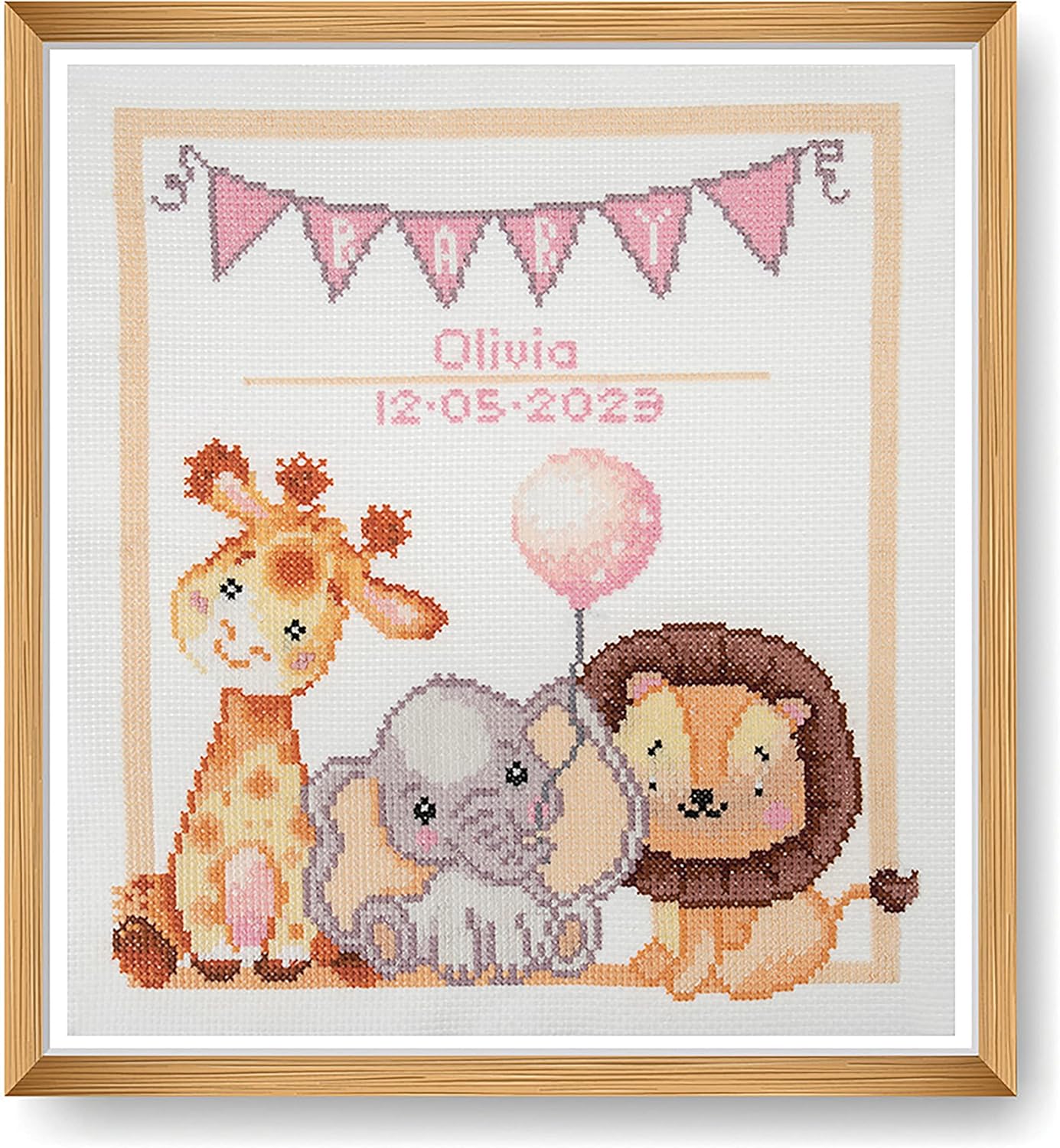 Trimits Large Cross Stitch Kits - Counted Embroidery Needlework for Adults Beginners Kids, Christmas Gifts Wall Art (Frame Not Included), 11 Count, Baby