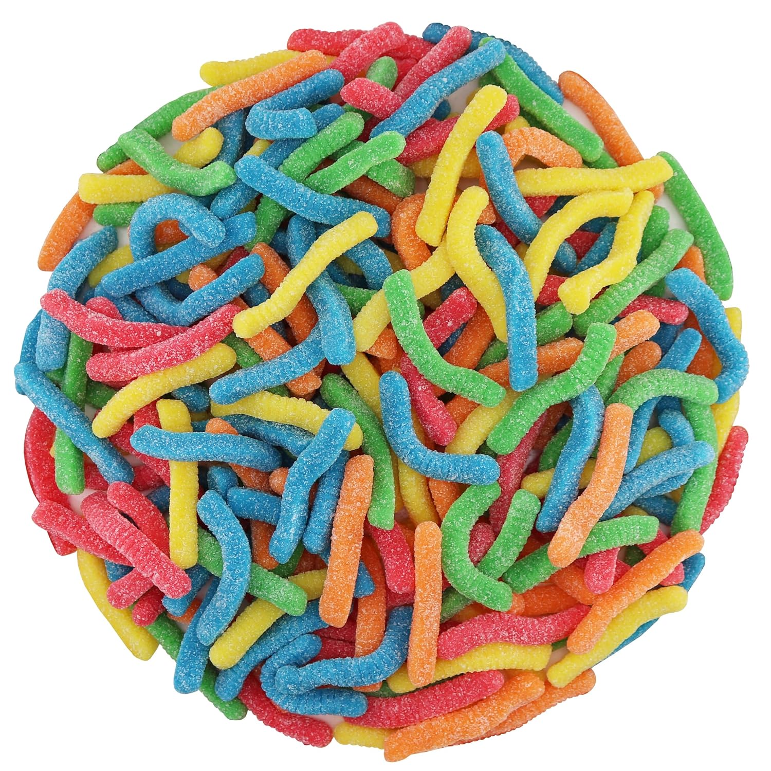 FirstChoiceCandy Sweet & Sour Gummy Worms, Multi Flavors and Solid Colors (2 Pound, Sour Mix Fruit)