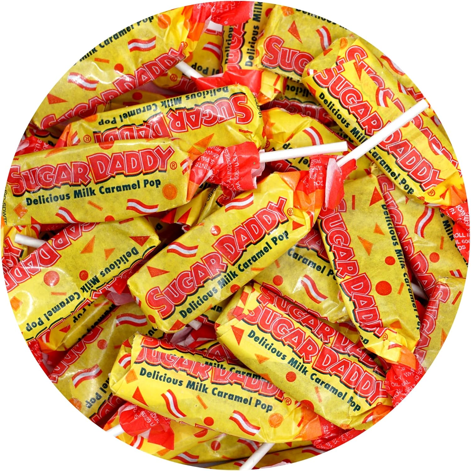 The Hampton Candy Company Sugar Daddy Milk Caramel Pops, 0.9 kg Bulk Bag (approx. 65 Lollipops) Caramel Lollipops, Sugar Daddy Suckers