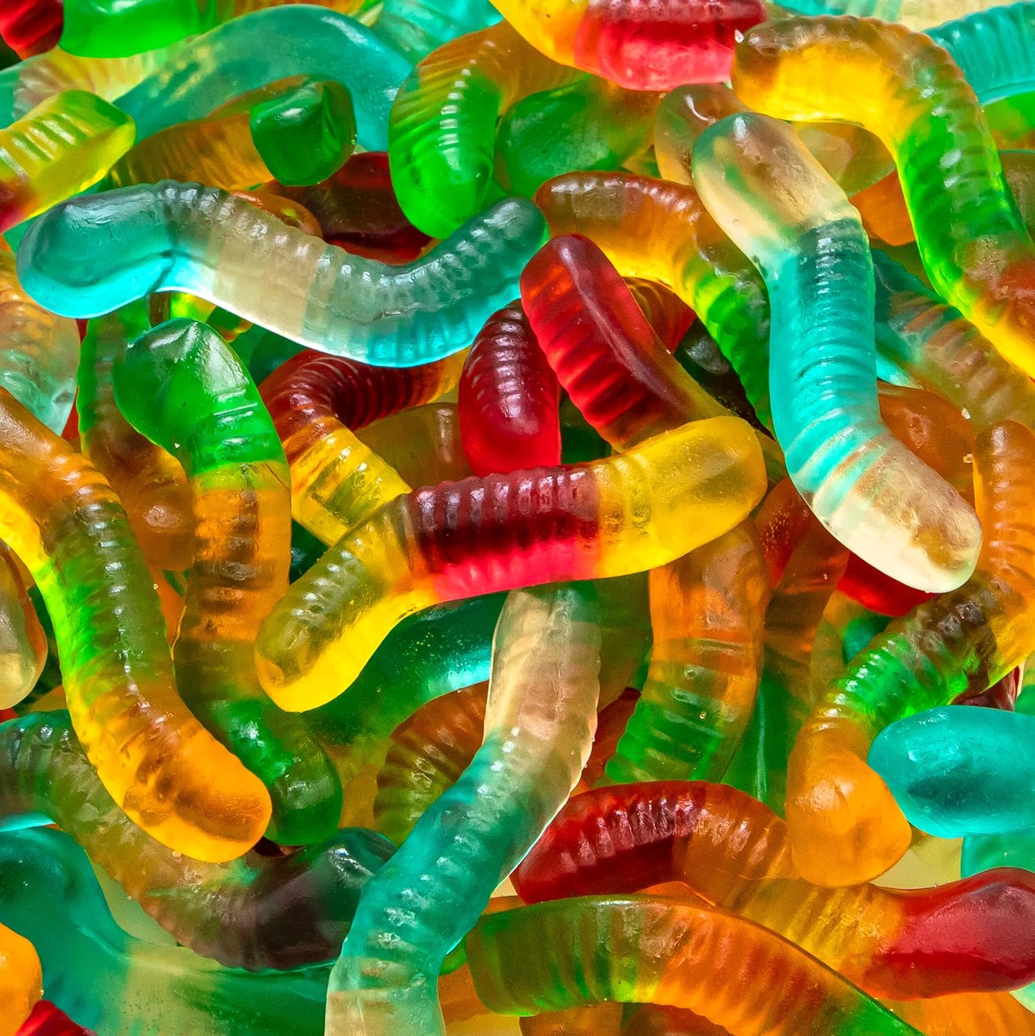 Gummy Worms, Dye Free Candy, Assorted Fruit Gummies, 1 Lb Bag | Beef Gelatin Gummy Candy, Chewy Candy for Goodie Bags and Party Favors