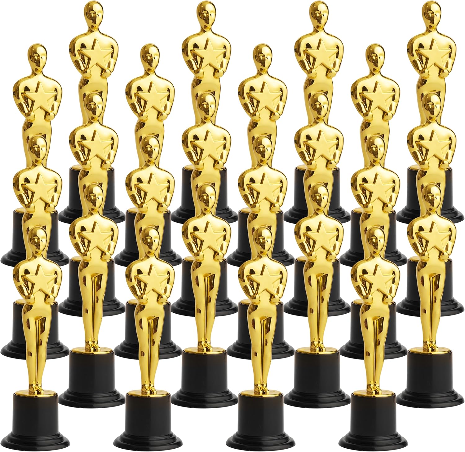 THE TWIDDLERS 24 Piece Plastic Trophy Awards Winner Statue Set, 15.5cm / 6" - Perfect for Drama Competitions, Acting Classes, Dance, Mini Trophies for Recognition & Achievement Ceremony Gifts