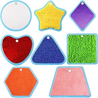 Boao 8 Set Mini Sensory Mats Assorted Textured Play Mat Sensory Mats for Texture Sensory Floor Tiles Educational Tactile Sensory Toys for Activity(Irregular,8.7 Inch)