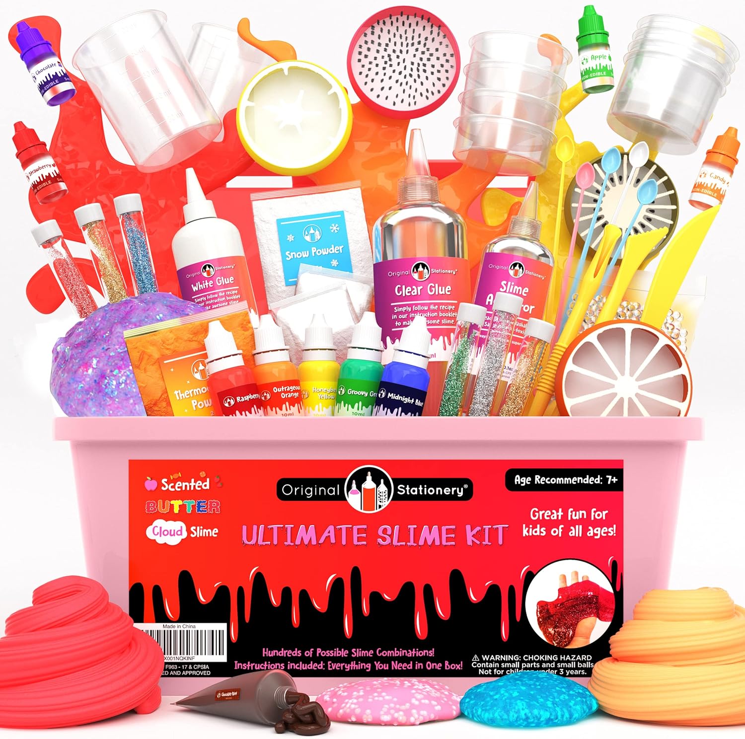 Original Stationery Ultimate Slime Kit, Awesome Pink Slime Kit to Make Fishbowl Slime, Cloud Slime, & More, Amazing Birthday & Xmas Gift Idea for Kids