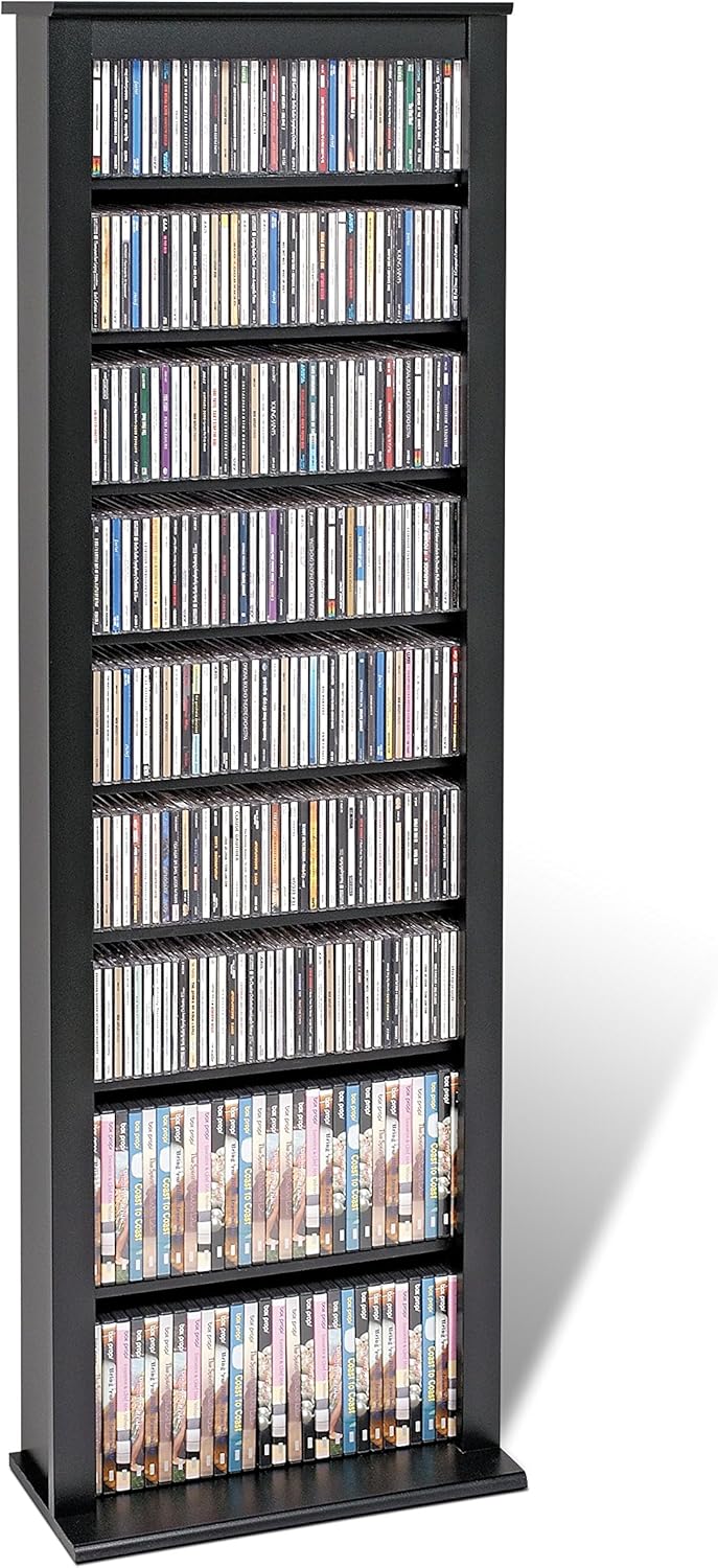 Prepac Barrister Narrow Cabinet Media Storage, 19.25" Wide, Black