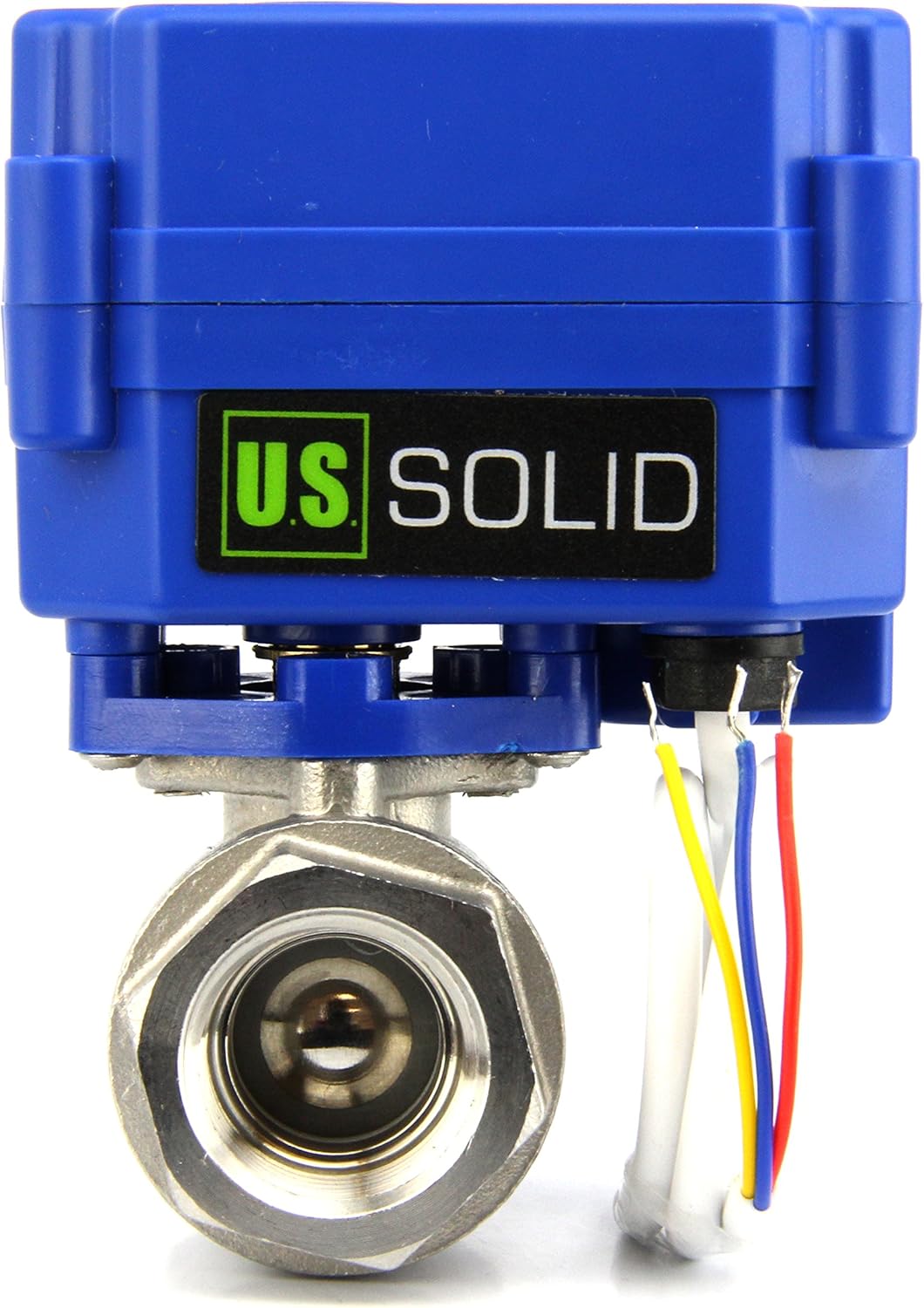 U.S. Solid Motorized Ball Valve- 3/4" Stainless Steel Electrical Ball Valve with Full Port, 9-24V AC/DC and 3 Wire Setup