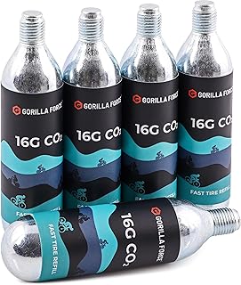 Gorilla Force 16g CO2 Cartridges - Threaded | Box of 5 | for Bike Tire Inflators
