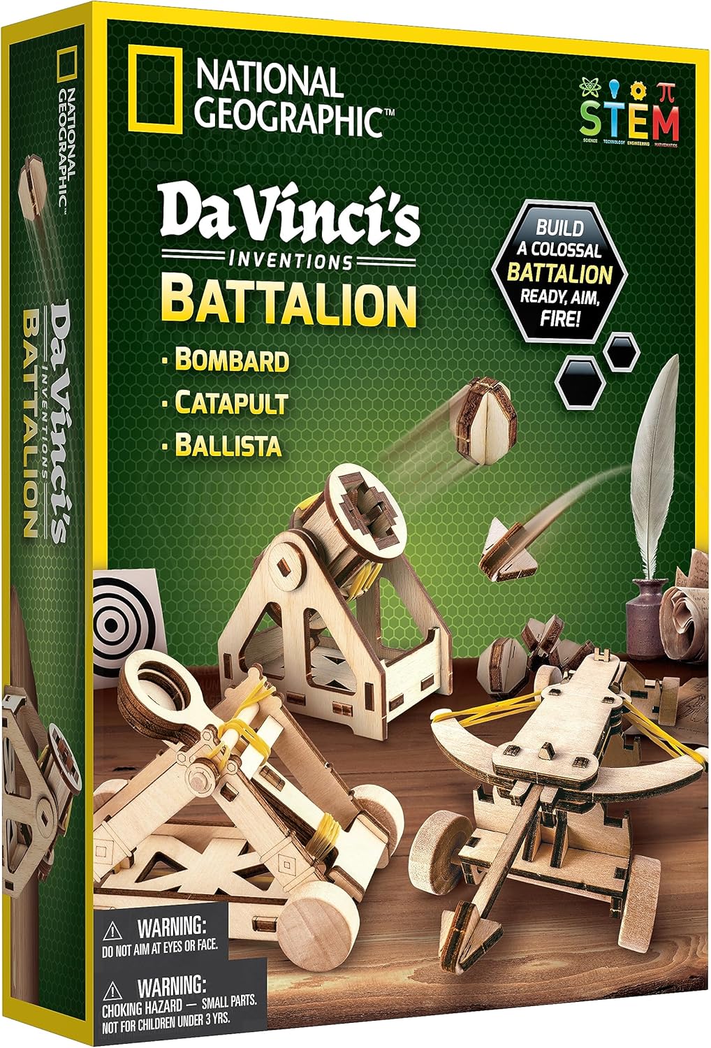 National Geographic Da Vinci Model Kit - Catapult Kit for Kids, 3D Puzzle Building Toy for Boys and Girls, Wood Building Kit for Kids, A Great STEM Project, Engineering Model Kit (Amazon Exclusive)